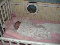 Sleeping in the crib