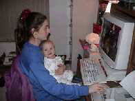 On the computer with Kori.....