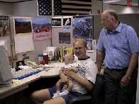 At pappa's desk....